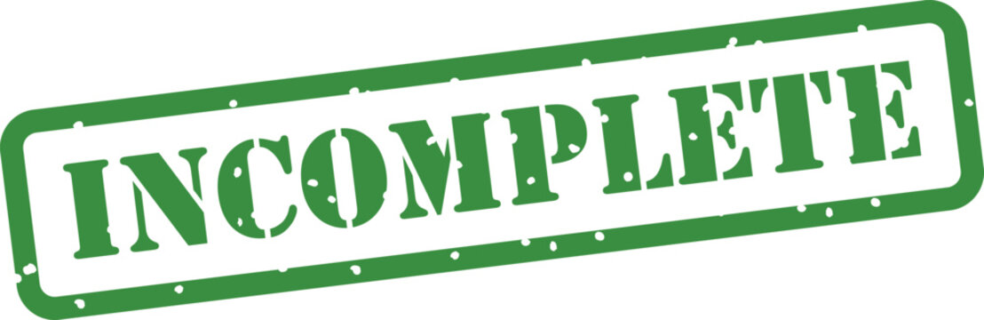 Green incomplete stamp on white background