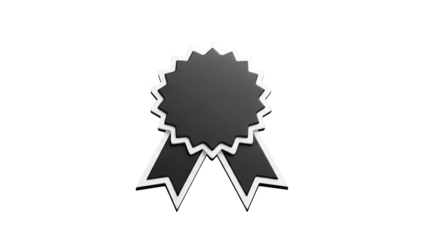 Black and white award ribbon icon