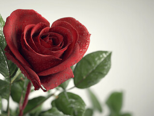 Heart shaped red rose symbolizing love and valentine ai generated