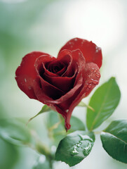 Heart shaped red rose symbolizing love and valentine ai generated