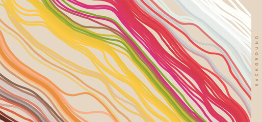 Fototapeta na wymiar Irregular lines pattern. Geometric wallpaper. Strips similar to threads. Cover design template. Illustration for brochure, poster, card, presentation, flyer or banner.