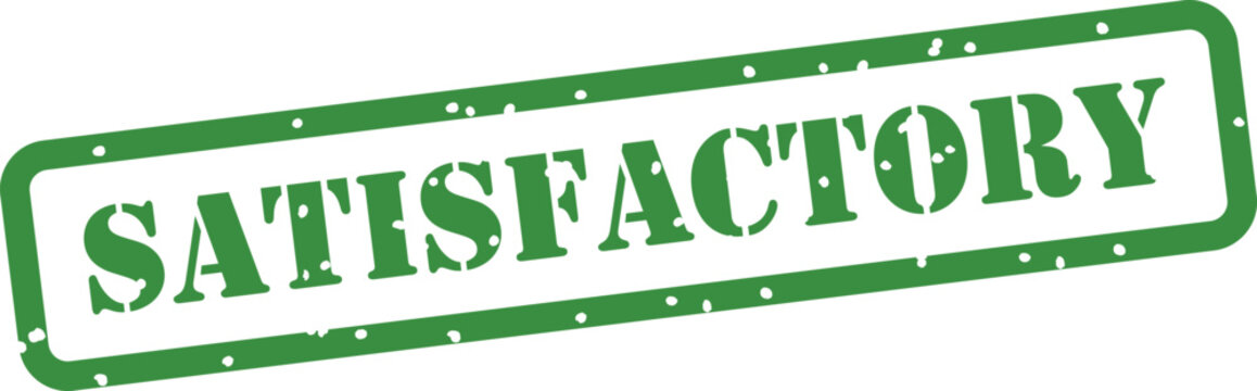 Green rubber stamp with satisfactory text