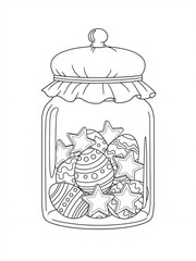 a jar of easter eggs and stars sketch 