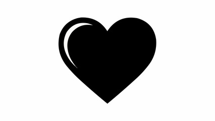 A simple black heart symbol with a white highlight.