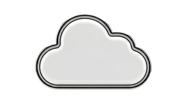 Glossy Cloud Icon with Chrome Border - Powered by Adobe