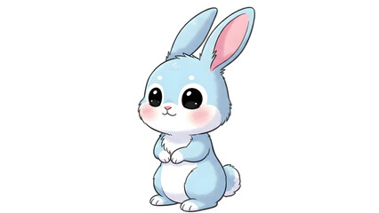 Obraz premium Cute easter bunny isolated on transparent background smiling and ready for easter celebrations