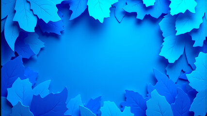 Vibrant Blue Leaf Background