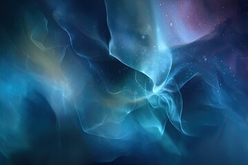 Abstract Space Nebula Design With Colorful Light Patterns