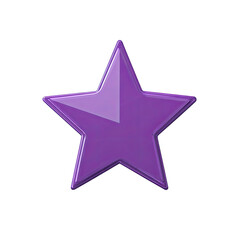 Obraz premium Glossy, purple five-pointed star with highlights against a solid black background