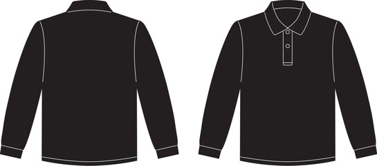 ポロシャツ　長袖　黒