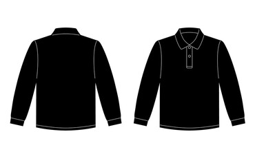 ポロシャツ　長袖　黒