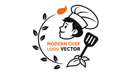 Modern chef logo vector illustration