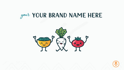 Cartoon vegetable characters with arms and legs