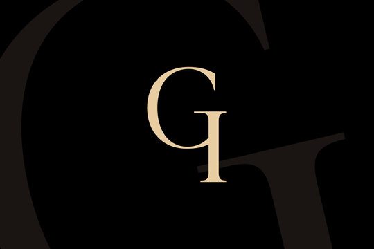 GI or IG letter logo icon design. Classic style luxury initials monogram.