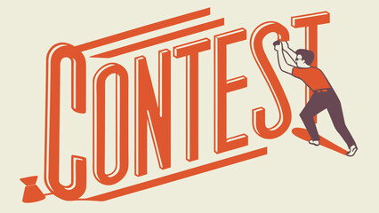 Contest banner with illustration of a person