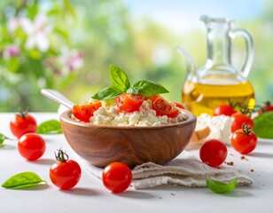 H&uuml;ttenk&auml;se mit Kr&auml;utern & Tomaten