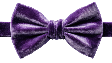 Close-up of a luxurious purple velvet bow tie, showcasing its texture against a black backdrop