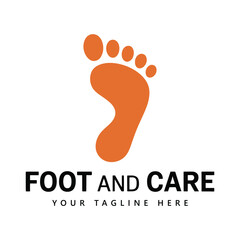 Orange foot print logo with text for foot care services