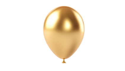 A gleaming golden balloon against a stark black background, floating in a clean, isolated studio shot