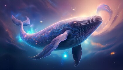 spiritual and mystical beautiful whale background wallpaper