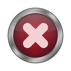 Fototapeta premium Red cross icon. Error warning vector. Circular cancel sign. Denial button.