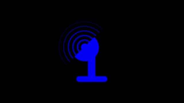 Wireless signal waves animation. radio waves spreading, network net connection icon logo wi-fi . technology wireless signal icon, 4k video