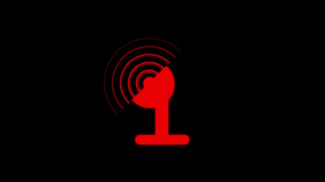 Wireless signal waves animation. radio waves spreading, network net connection icon logo wi-fi . technology wireless signal icon, 4k video