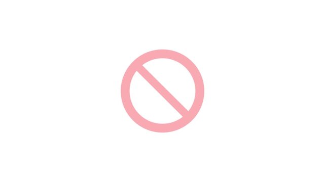 Red prohibition sign. Prohibited icon symbol.Forbidden sign.Red prohibition sign.Empty ban sign isolated on white background..