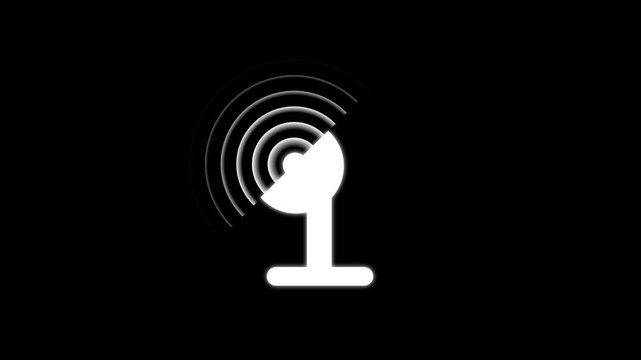 Wireless signal waves animation. radio waves spreading, network net connection icon logo wi-fi . technology wireless signal icon, 4k video