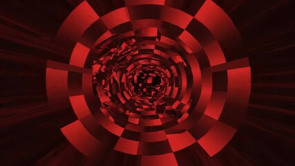 Highly stylized digital data corruption and glitching effect featuring distorted geometric red and black patterns moving dynamically across an abstract screen binary, conceptual, code