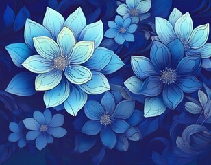feminine background wallpaper of blue flowers