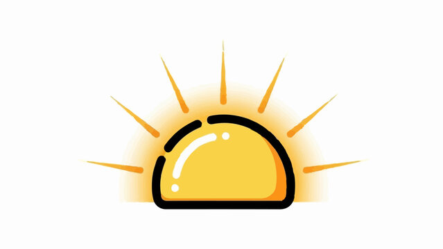 Stylized sunburst icon with radiant lines and a bright, glossy half-circle