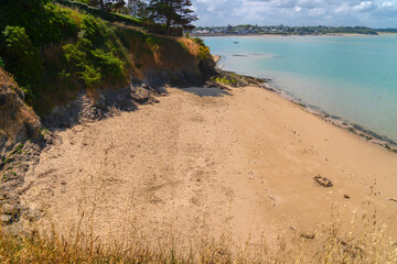 Sandy beach Saint-Jacut-de-la-Mer Brittany north west France
