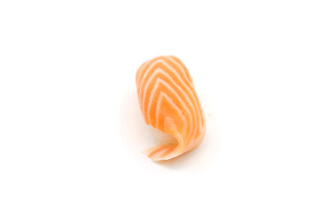 Salmon sushi on a white background. © Pisan