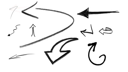 Hand Drawn Curvy Arrow Sketches &ndash; Dynamic Doodle Direction Arrows, Swirl and Pointer Lines for Creative Design, UI, Web & Infographics