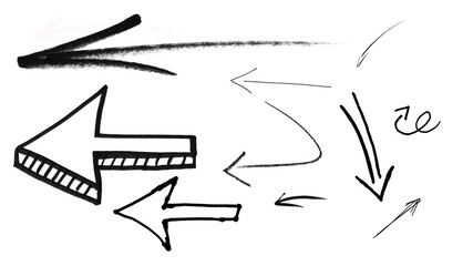Hand Drawn Arrow Doodles Set &ndash; Sketchy Directional Arrows, Rough Pointer Lines and Curved Arrows for Design, UI, Web & Infographics