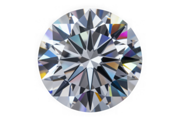 Brilliant round cut diamond top view, transparency cut-out.