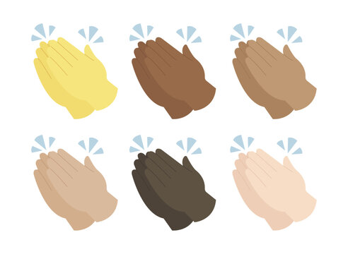 Clapping Hands prayer praying hand emoji symbol sign icon vector illustration isolated flat clap applause 