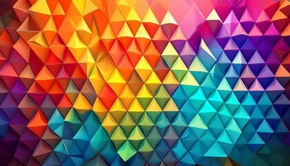 vivid colors 3d triangles background