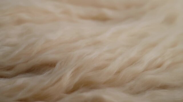 Soft focus on pleasant texture of fluffy wool waves gently flowing