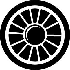 Fototapeta premium Jet Engine Turbine Aircraft Technology silhouette vector illustration