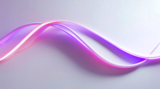 ピンクと紫の抽象的なネオン3D曲線