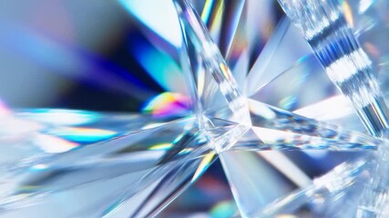 Sparkling crystal reflections: dynamic light play and vivid color patterns