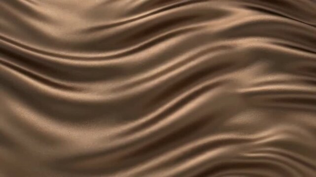 Elegant bronze satin fabric with soft folds, creating a luxurious and smooth texture.