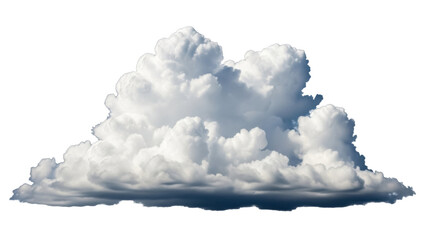 Fluffy cumulus cloud PNG isolated on transparent background, atmospheric weather element for design projects and compositing