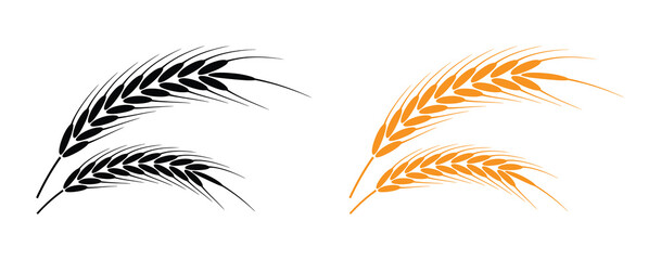  wheat ear. Cereal icon set, wheat ears icon vector, wheat, barley, oatmeal, flour, grain icon vector set. Harvest wheat grain, growth rice stalk and whole bread grains.