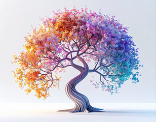 Captivating autumn tree artwork nature scene digital art vibrant colors close-up abstract design for visual impact