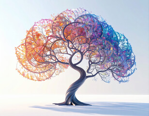 Breathtaking tree of life sculpture nature park digital art serene environment artistic viewpoint symbol of growth