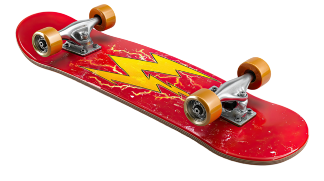 3D illustration of a red plastic and metal skateboard equipment tool isolated on a white background - Powered by Adobe