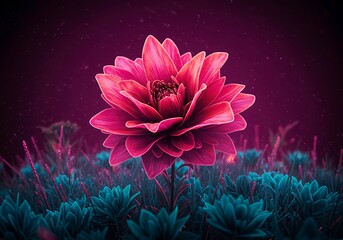 Hypnotic field of vivid abstract flora, bursting with swirling fluorescent color and surreal organic texture, nature, psychedelic, growth